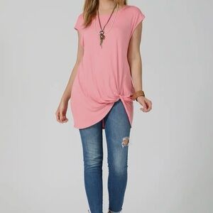 Twisted Hem Tunic Rose Pink